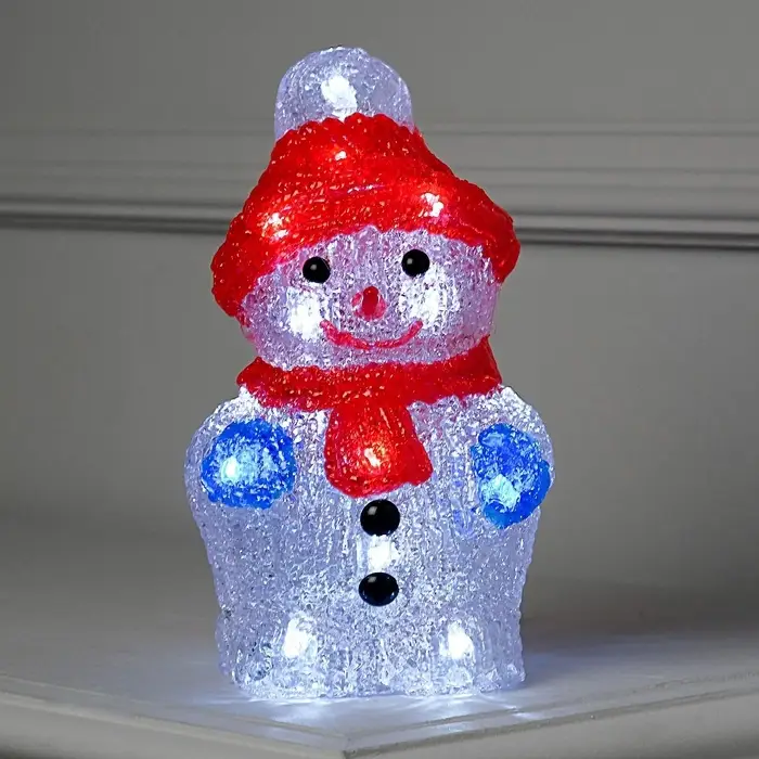 Светодиодная фигура &laquo;Снеговик&raquo; 11&times;22&times;11 см, акрил, 24 LED, батарейки ААх2 (не в комплекте), свечение белое