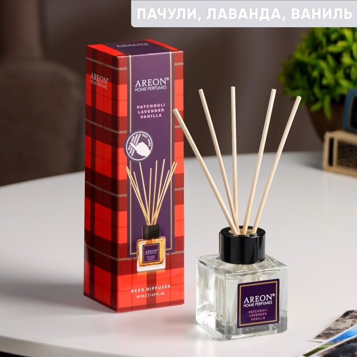 Диффузор ароматический Areon SticksTartan, пачули, лаванда, ваниль Диффузор ароматический Areon SticksTartan, пачули, лаванда, ваниль