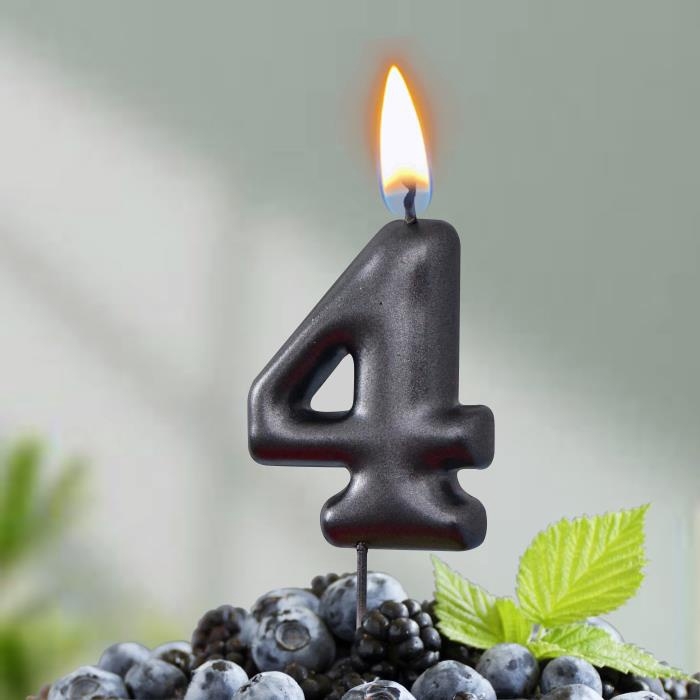 Свеча в торт Свеча в торт "Мокрый асфальт", цифра 4
