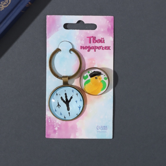 Набор брелок и значок  Набор брелок и значок "Цыплёнок" 6х11 см