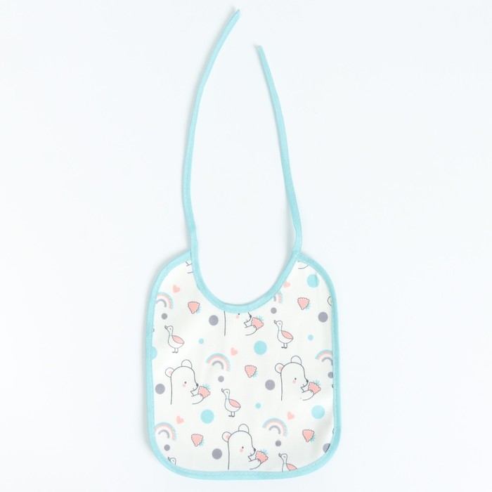 Набор детских слюнявчиков Крошка Я, 3 шт. + подарок, 20х17 см., цвет бирюзовый, розовый, серый Набор детских слюнявчиков Крошка Я, 3 шт. + подарок, 20х17 см., цвет бирюзовый, розовый, серый