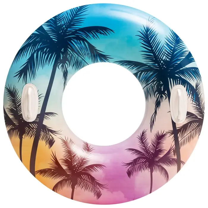 Круг для плавания &laquo;Узоры&raquo;, надувной, d=97 см, от 9 лет, с ручками, МИКС, 58263NP INTEX