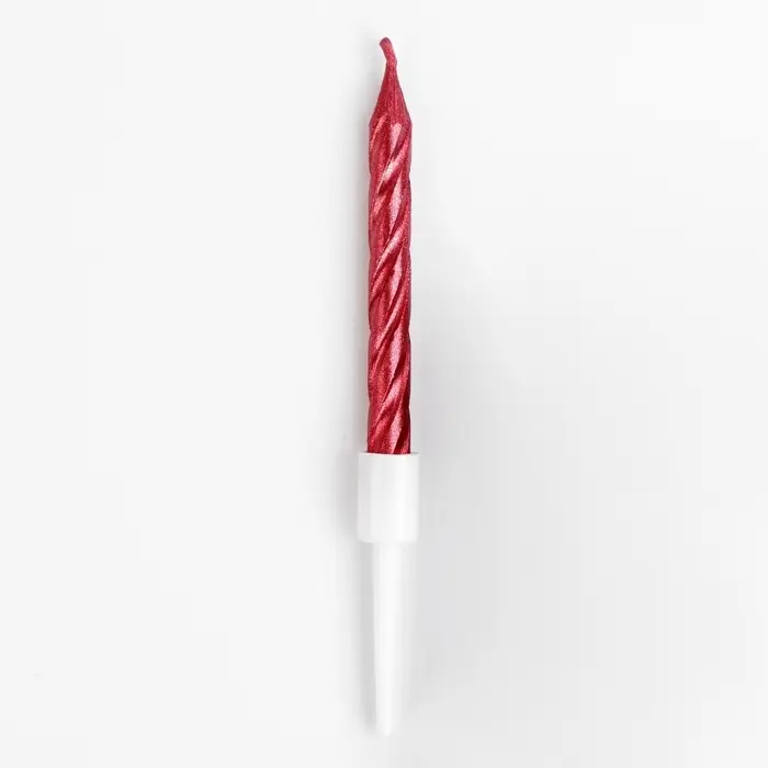 Свечи в торт &laquo;Спираль&raquo;, 200 шт., 5 см, красный металлик