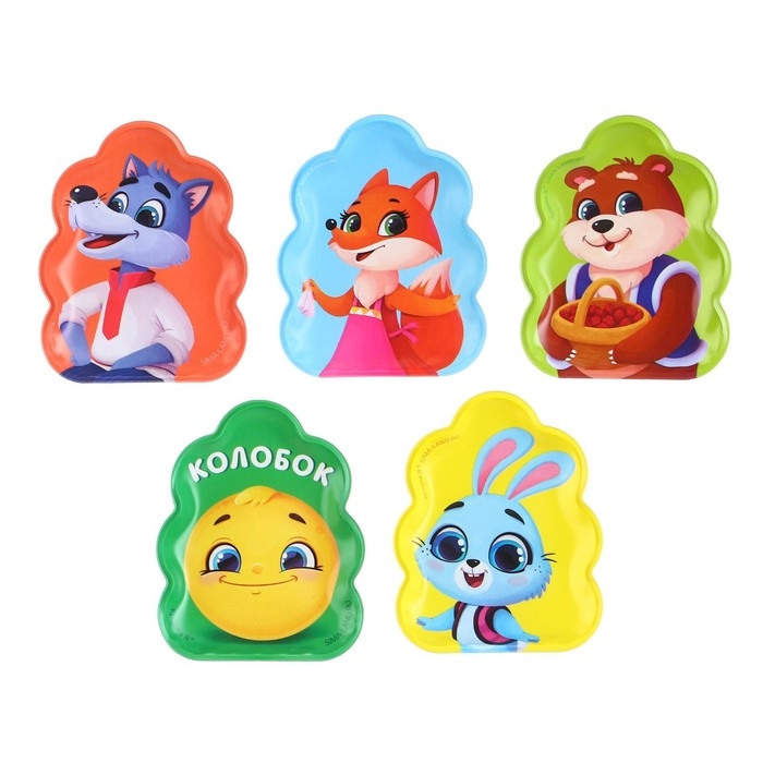 Игрушки для ванны по мотивам сказки «Колобок» книжка и пальчиковый театр, Крошка Я Игрушки для ванны по мотивам сказки «Колобок» книжка и пальчиковый театр, Крошка Я