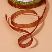 Лента парчовая, 10 мм, 23 ± 1 м, цвет бордовый №034