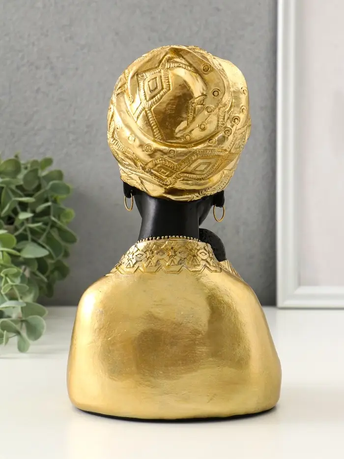 Бюст полистоун "Африка - мать и дитя" чёрный с золотом 12,5х10х21,5 см Бюст полистоун "Африка - мать и дитя" чёрный с золотом 12,5х10х21,5 см