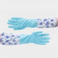 Перчатки хозяйственные с утеплителем Доляна, размер L, длинные манжеты, ПВХ