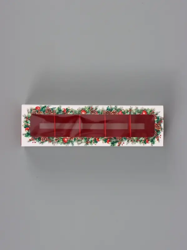 Коробка для 5 конфет &laquo;Новогодний венок&raquo;, 21&times;5&times;3.3 см