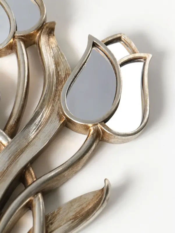 Панно настенное полистоун &laquo;Зеркальные тюльпаны&raquo;, под серебро с позолотой, 22&times;3&times;35 см