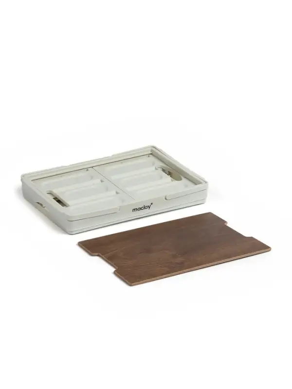 Стол - корзина maclay 2 в 1, складная, 15 л, 33&times;22&times;17/4.5 см, светло-серая