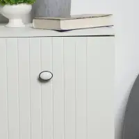 Ручка-кнопка ТУНДРА РК023BL LIGHT, чёрная с белой вставкой, 8 шт.
