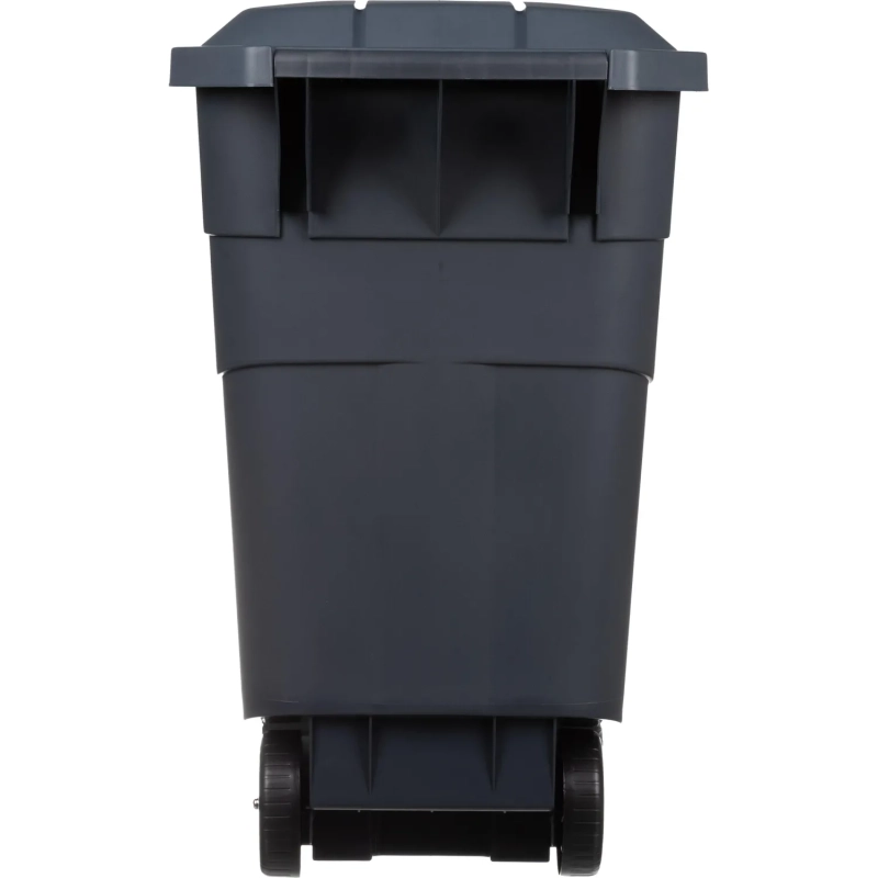 Контейнер-бак мусорный пластик серый, на колесах 110л_PT9957СЕР-1РS