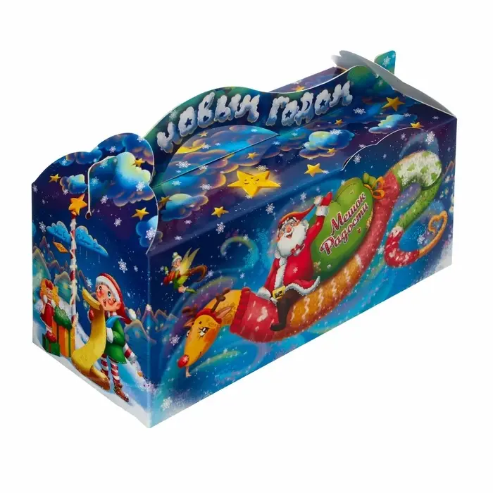 Подарочная новогодняя коробка «Мешок радости» 23×10×10 см