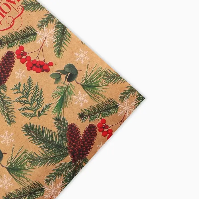 Бумага упаковочная крафтовая «Зимние истории», 50×70 см