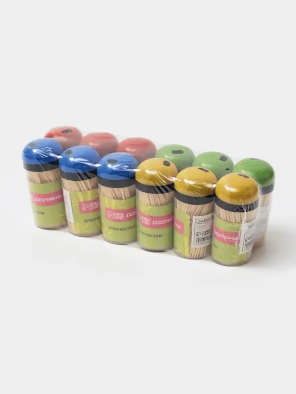 Зубочистки Доляна, 140-150 шт., в пластиковой баночке, МИКС