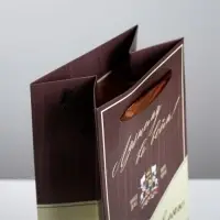 Пакет подарочный под бутылку, упаковка, &laquo;Поздравляю&raquo;, 35&times;13&times;10 см