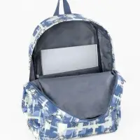 Рюкзак школьный на молнии, с карманами, с принтом, размер 28.5&times;12&times;41 см, синий