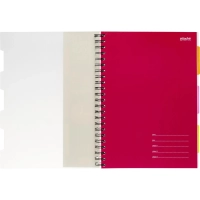 Бизнес-тетрадь 140л,кл,А4,SPIRAL BOOK Розовый,евроспир,обл.пласт,разд.84105