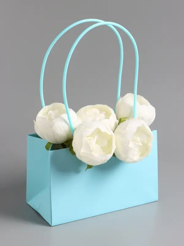 Сумка для цветов влагостойкая, тиффани, 22x10.5x13.5 см Сумка для цветов влагостойкая, тиффани, 22x10.5x13.5 см