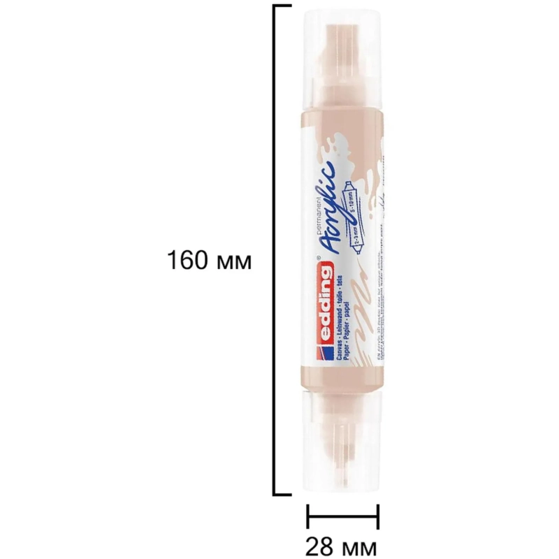 Маркер акриловый двусторонний 3D Edding 5400/255. Телесный/Warm beige