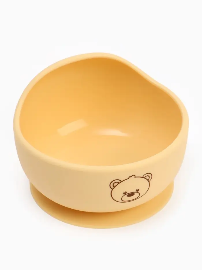 Тарелка детская на присоске и ложка, молочный, Mum&Baby Тарелка детская на присоске и ложка, молочный, Mum&Baby