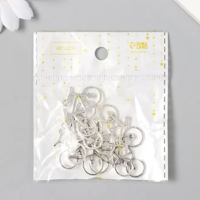 Декор металл для творчества Декор металл для творчества "Велосипед с сердцами" (А15503) 2,4х3,1 см