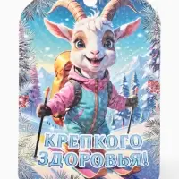 Доска разделочная сувенирная &laquo;Символ года. Крепкого здоровья&raquo;, 27.5&times;19.5&times;0.6 см, дерево, синяя