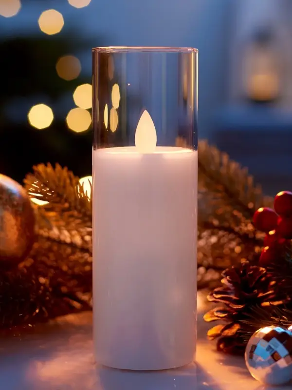 Светодиодная свеча Светодиодная свеча "Белая" 16х5.5 см, AAx2 (не в компл.), Т/БЕЛЫЙ