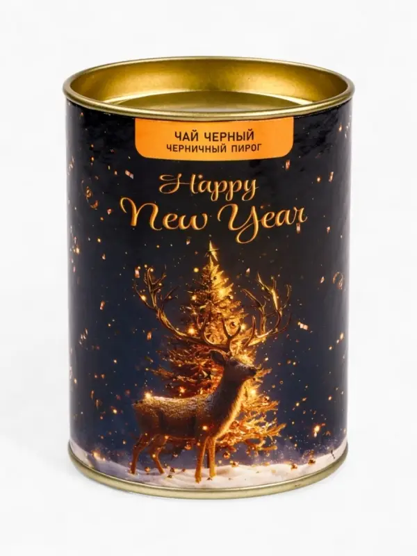 Чай подарочный новогодний в тубусе &laquo;Золотой олень&raquo;, 50 г
