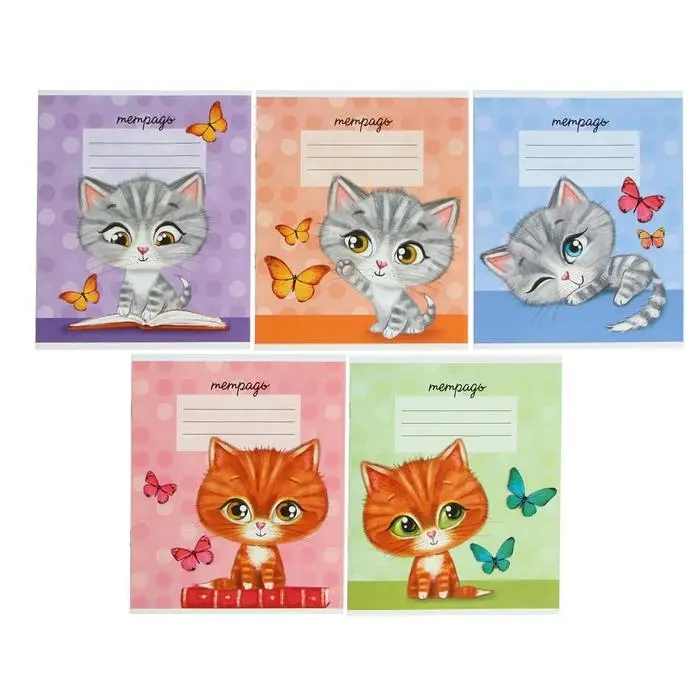Тетрадь 12 листов линейку Calligrata &laquo;Котята&raquo;, обложка мелованный картон, МИКС