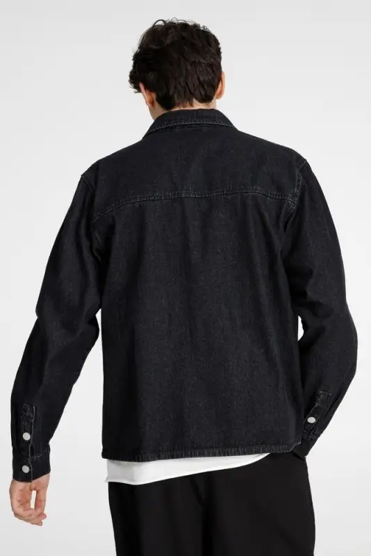 Куртка джинсовая O3, черная, размер M/L