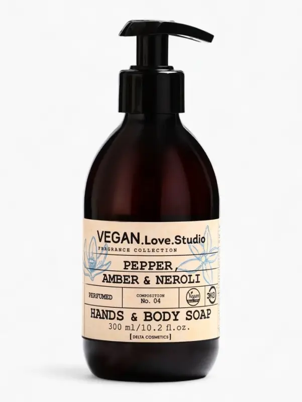 Набор женский VEGAN.Love.Studio   Набор женский VEGAN.Love.Studio  "Pepper, Amber, Neroli": гель для душа 300 мл + мыло для рук 300 мл