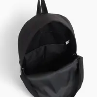 Рюкзак школьный на молнии, с карманами, однотонный, размер 28&times;11&times;40 см, чёрный