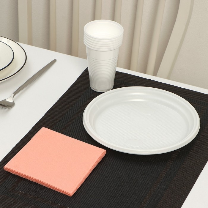 Набор одноразовой посуды на 6 персон Не ЗАБЫЛИ! «Красавчик», цвет белый Набор одноразовой посуды на 6 персон Не ЗАБЫЛИ! «Красавчик», цвет белый