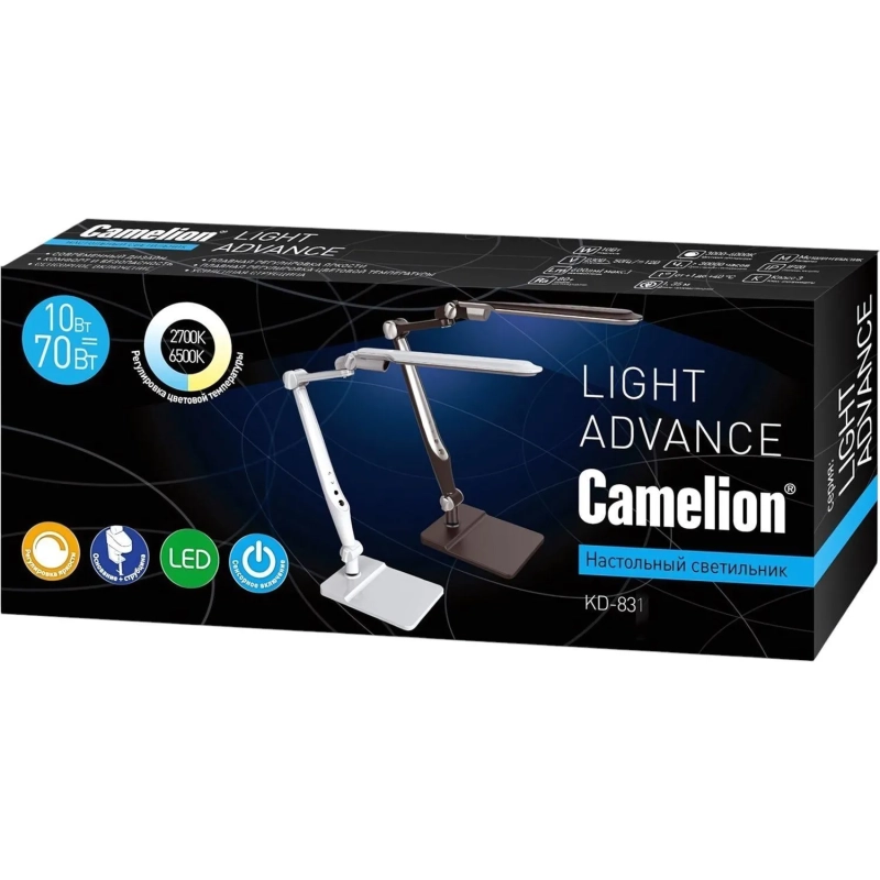 Светильник Camelion KD-831 C01 бел, 10 Вт, LED