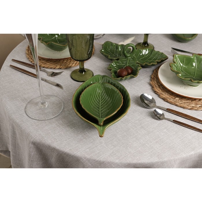 Салатник Доляна «Лист», 450 мл, 24,7×15,2 см, цвет зелёный Салатник Доляна «Лист», 450 мл, 24,7×15,2 см, цвет зелёный