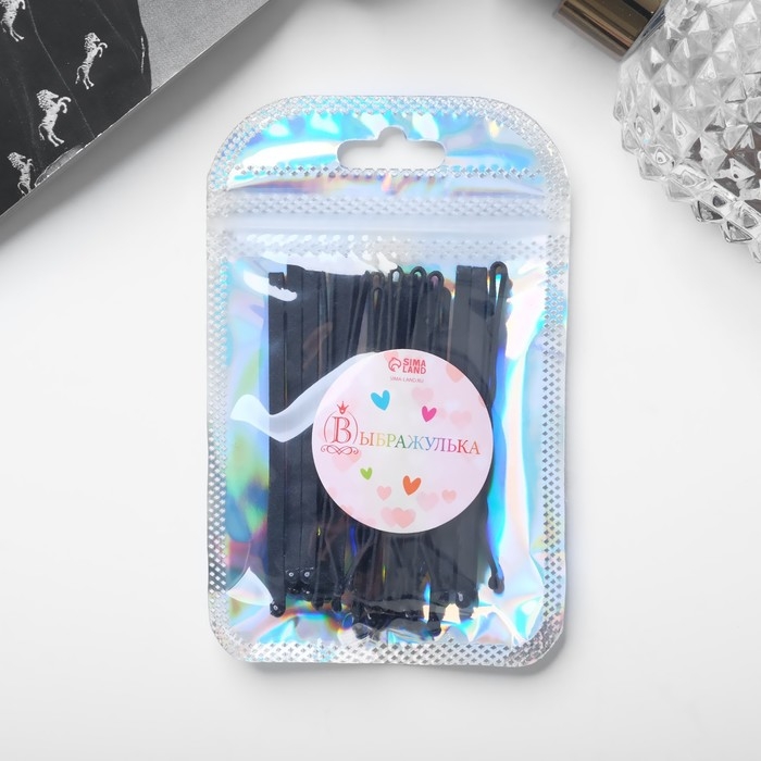 Невидимка для волос  Невидимка для волос "Классика люкс" (набор 18 шт) 6 см, чёрный