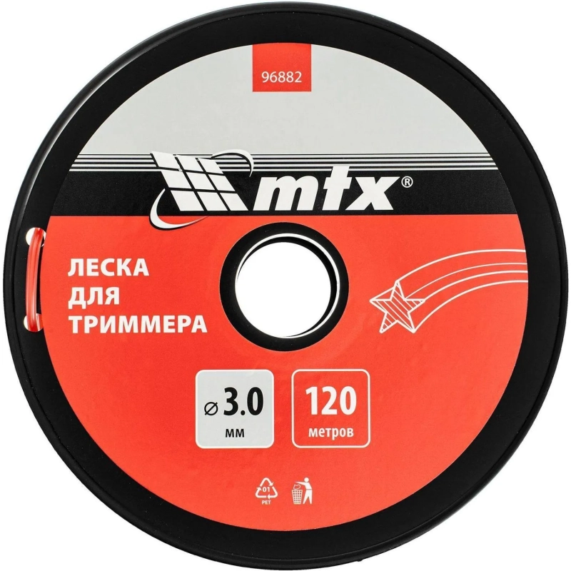 Леска для триммера MTX звезда 3,0 мм х 120 м, на катушке (96882)