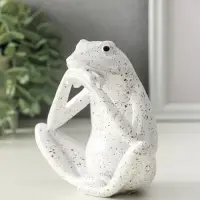 Сувенир полистоун "Белая лягушка" 6х13,5х11,5 см Сувенир полистоун "Белая лягушка" 6х13,5х11,5 см