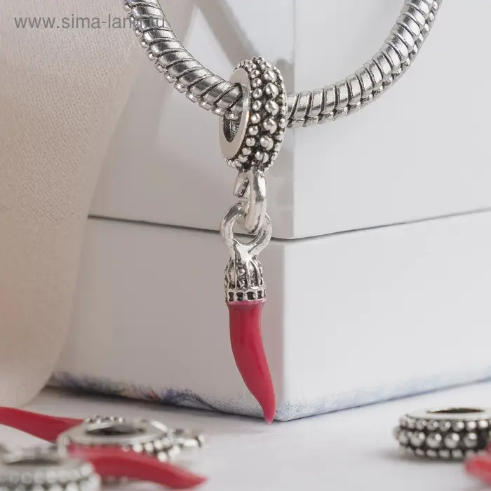 Подвеска «Перчик чили», цвет красный в серебре