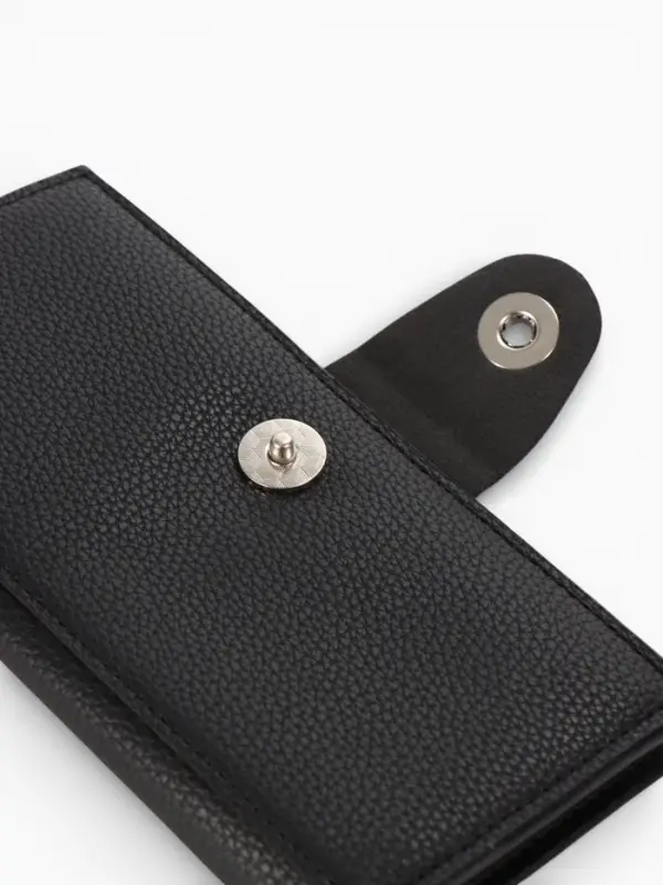 Портмоне мужское &laquo;Кайс&raquo;, на магните, отдел для карт, монет, чёрное