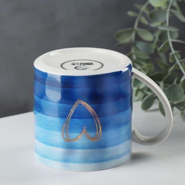 Кружка керамическая «Море», 350 мл, цвет голубой Кружка керамическая «Море», 350 мл, цвет голубой