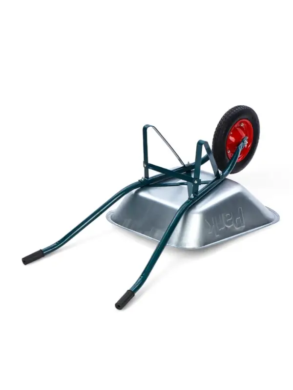 Тачка садовая одноколесная 65л/130кг, пневмоколесо 3.00-8. 350 мм, п-16 мм, кузов 0,6 мм Тачка садовая одноколесная 65л/130кг, пневмоколесо 3.00-8. 350 мм, п-16 мм, кузов 0,6 мм