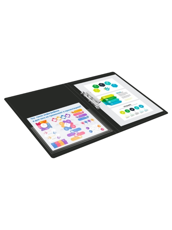 Папка с зажимом А4, 700 мкм, корешок 27 мм, Calligrata DeLuxe, внутренний карман, до 180 листов, красный / черный Папка с зажимом А4, 700 мкм, корешок 27 мм, Calligrata DeLuxe, внутренний карман, до 180 листов, красный / черный