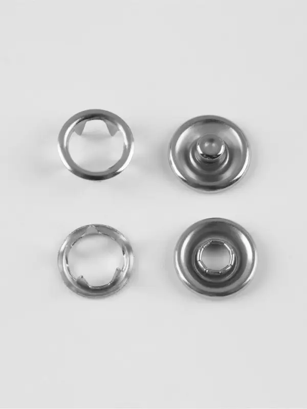 Кнопки рубашечные TEIRA, открытые, d=9.5 мм, 10 шт., в пластиковом боксе, цвет серебряный