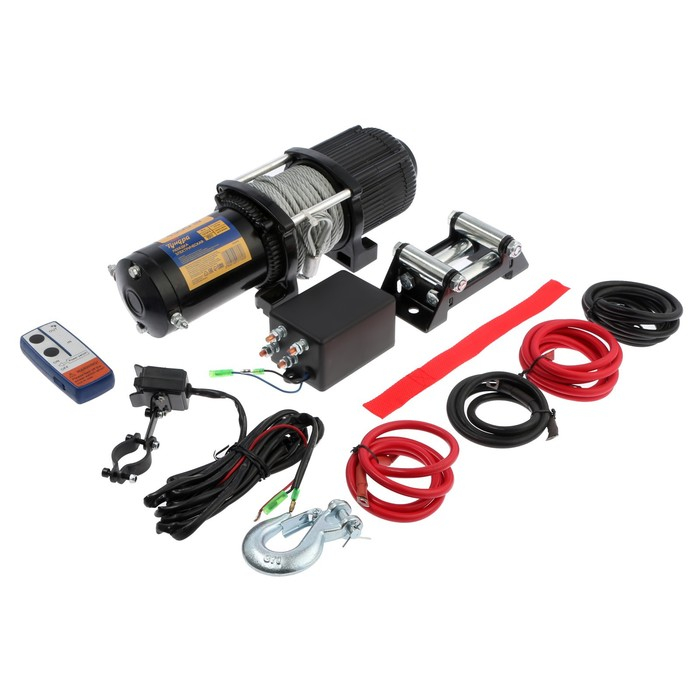 Лебедка электрическая ТУНДРА, 12/24V, 4500 lb (2 т), 2 л.с., до 6 м/мин, 6.5 мм х 10 м Лебедка электрическая ТУНДРА, 12/24V, 4500 lb (2 т), 2 л.с., до 6 м/мин, 6.5 мм х 10 м