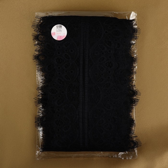 Кружево реснички, 130 мм × 9 ± 0,5 м, в бобине 3 шт по 3 м, цвет чёрный Кружево реснички, 130 мм × 9 ± 0,5 м, в бобине 3 шт по 3 м, цвет чёрный