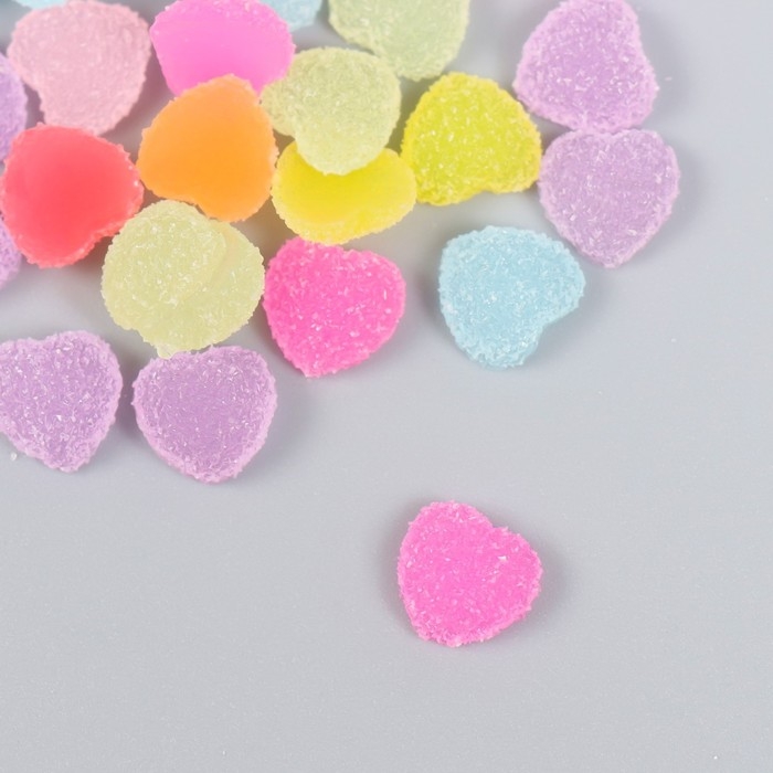 Декор для творчества пластик Декор для творчества пластик "Сердечки-мармелад" набор 30 шт МИКС 1х1х0,5 см