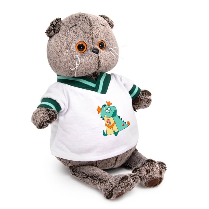 Мягкая игрушка «Басик в футболке с дракончиком», 25 см