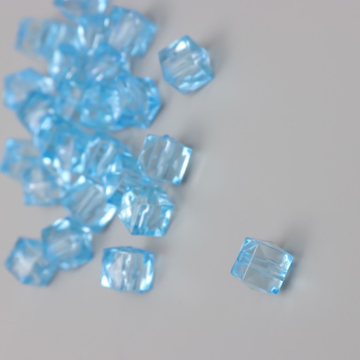 Бусины пластик Бусины пластик "Кристалл многогранник. Лавандовый" прозрачный набор 20 гр 1х1х1 см